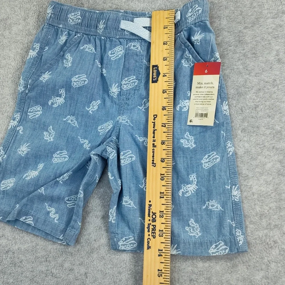 365 Kids Garanimals Boys Size 6 Shorts Blue Dinosaurs‎ Fun  Pull-On NEW 👀📸📏